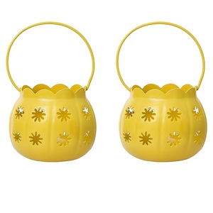 <b>Set</b> of 2 Metal Tealight Candle Holders with Handle <b>Lantern</b> for Home Decor Festive Lighting Wedding & Diwali Decoration Holders - Product Image 1