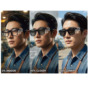 Gafas de seguridad Softgle Change M con lentes fotocromáticas TRANSITION, protección UV, bloqueo de luz azul - Product Image 3