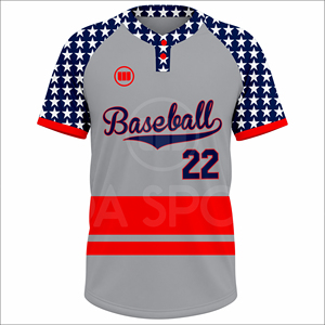 Maillots de baseball personnalisés de haute qualité 100% polyester, col en V, respirants, professionnels, anti-transpiration - Product Image 2