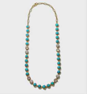 Collier pendentif turquoise bleu en argent sterling 925 plaqué or 14 carats, bijou délicat avec charme en pierre précieuse, cadeau - Product Image 3