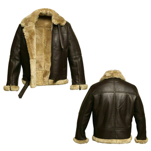 Wholesale Men Genuine Premium Leather Slim Fit Biker Style Winter Fashion Motorcycle <b>Jacket</b> Windproof <b>Waterproof</b> Sheep Stand - Product Image 1