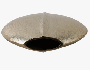Modern Round Metal <b>Decorative</b> <b>Vase</b> - Handcrafted Textured Globe Flower Pot for Living Room Tabletop and Home Decor - Product Image 6