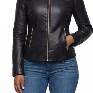 Custom Sorority Women Genuine Leather Jacket Plus Size Made to Measure <b>Coat</b> for bulk custom orders with made to measure service - Product Image 4