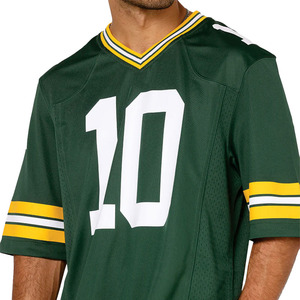 Maillot de football américain tendance vert de qualité supérieure en mesh respirant pour entraînement d'équipe, t-shirt de sport avec impression de numéro, commande en gros OEM - Product Image 6