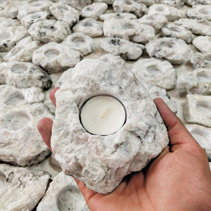 ที่ใส่เทียนทีไลท์หินมูนสโตนสีรุ้งธรรมชาติ |   หินดิบธรรมชาติ |   เชิงเทียนคริสตัล ของตกแต่งบ้าน ขายส่ง - Product Image 1