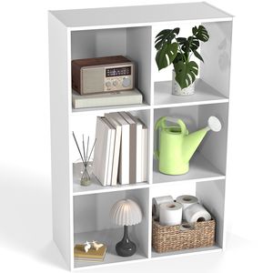 Libreria a Cubo Aperta con Pannelli Posteriori Rimovibili, Scaffale Moderno per Esposizione e Organizzazione, per Soggiorno e Camera da Letto - Product Image 1