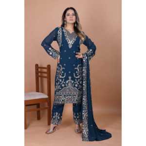 ชุดสูทผ้าชีฟองดีไซเนอร์ พร้อมงานปักลายรหัสไซส์ XL - Product Image 2