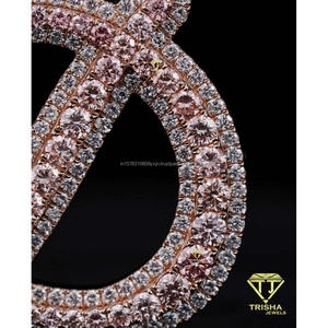Luxury Script <b>Initial</b> D Pendant Moissanite Diamond 925 Sterling <b>Silver</b> Iced Out Rose Gold Hip Hop <b>Necklace</b> Streetwear Jewelry - Product Image 6