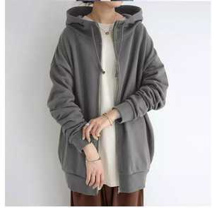Oversized Hooded Pullover <b>Sweatshirt</b> Long Solid Color Unisex Regular Sleeve Fleece 100% Cotton Windproof Eco-Friendly Winter - Product Image 2