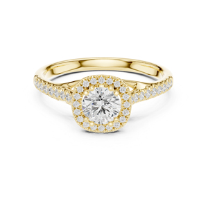 Bague de bureau pour femme en or rose 14 carats avec diamant de laboratoire rond |   Nouveau diamant cultivé - Product Image 3