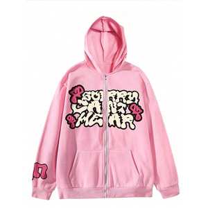 Sudadera con capucha y cremallera completa para hombre, 100% algodón, diseño de logotipo personalizado, colores personalizables, forro polar transpirable de 370 g, invierno, venta al por mayor - Product Image 2