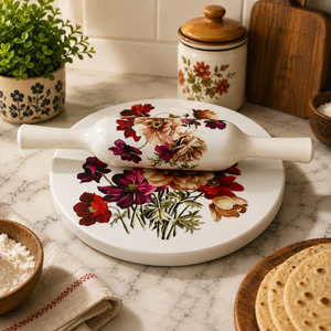 Falah International Chakla Belan, Tabla para Amasar Hecha a Mano, Rodillo para Amasar, Accesorios de Cocina, Chakla Belan Profesional para Hornear - Product Image 1