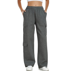Pantalon de jogging streetwear en gros avec poches, logo personnalisé, écologique, pour l'entraînement, la course, chaud en polaire pour l'hiver, respirant pour femme - Product Image 5