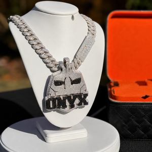 Custom Hip Hop ONYX Pendant Necklace Iced Out Moissanite Cuban Link <b>Chain</b> 925 <b>Silver</b> Gold Plated Wholesale Jewelry Manufacturer - Product Image 1