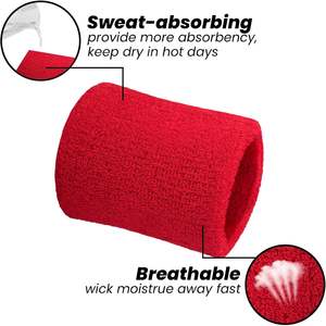 2025 6 pièces Spandex poignet bandeau ensemble éponge coton absorbant pour les compétitions de tennis et de basket-ball - Product Image 6