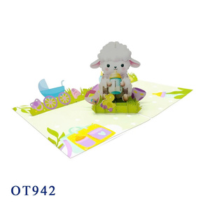 การ์ด3D ป๊อปดีไซน์รูปแกะทำด้วยมือซองจดหมายกระดาษจากเวียดนามยอดนิยมใหม่ของขวัญสำหรับตกแต่งบ้าน - Product Image 2