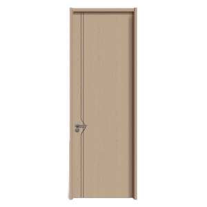 Porte intérieure résistante à l'eau en bois de chêne massif avec placage PVC et MDF, design moderne personnalisable pour chambre et hôtel - Product Image 1