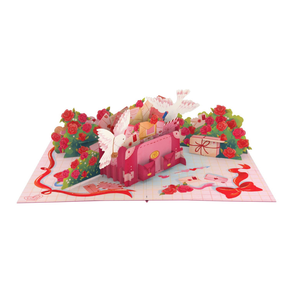 Carte artisanale de la Saint-Valentin avec enveloppe, carte pop-up 3D, design amour et cœur, cartes de vœux pour couple, Saint-Valentin - Product Image 3
