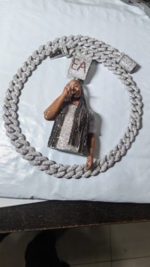 Ensemble de chaînes cubaines et pendentifs hip-hop personnalisés en gros |   Moissanite D VVS taille brillant, passe le testeur de diamant, argent massif 925 - Product Image 5