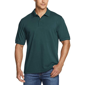Polo en coton à manches courtes gris pour homme, décontracté, couleur unie, respirant, tricoté, coupe classique - Product Image 3