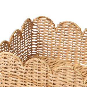 ตะกร้าหวายทรงสี่เหลี่ยมขอบหยักสไตล์เรียบง่าย สำหรับใส่ขนมปัง ผลไม้ ของชิ้นเล็กๆ ตะกร้าหวายเหมาะสำหรับตกแต่งบ้าน จากเวียดนาม - Product Image 4