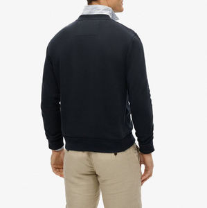 Sweat-shirts d'hiver décontractés pour hommes 100 % coton à manches longues, dernier design, couleur noire unie, teinture unie, avec service OEM - Product Image 3