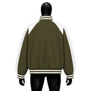 NUEVA Chaqueta Varsity de Lana Verde Oliva para Hombre, Chaqueta Bomber de Béisbol de Alta Calidad con Logotipos Personalizados, Estilo Urbano, Moda de Invierno - Product Image 2