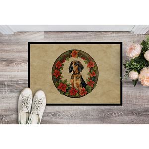 Felpudo de flores de Navidad Coonhound inglés americano antideslizante para interiores y exteriores, alfombra lavable de pila baja, alfombrilla para puerta delantera de 24H X 36W para - Product Image 2
