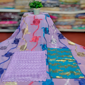 Precio barato Fransawi Dirac Set para mujeres niñas vestido de novia Material suave y sedoso brillo liso Slub diseños gasa ligera - Product Image 1