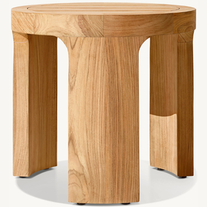Round Coffee <b>Table</b> Made of Sturdy Teak Wood Eco-Friendly Simple Modern Design Durable for <b>Drinking</b> Coffee - Product Image 5