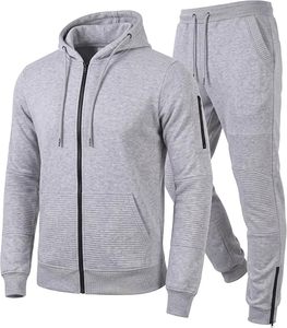 Conjunto Deportivo de Otoño para Hombre, Sudadera con Capucha y Pantalones de Felpa, 2 Piezas, Transpirable, Ligero, Cintura Elástica, 300g - Product Image 5