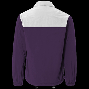 Veste Chemise Coupe-Vent Décontractée pour Homme, Bicolore Violet et Blanc, Col Rabattu, Coupe Droite, en Polyester, pour l'Automne - Product Image 2