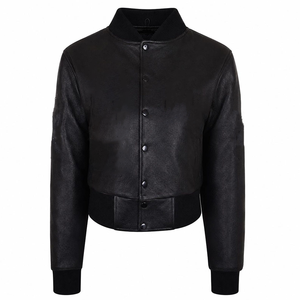 Chaqueta de Cuero Negra Personalizada para Hermandades 2026 con Cuello Alto para Compradores Mayoristas con Logotipo de Letras Griegas Personalizado y Marca Privada - Product Image 5
