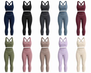 Ensemble de yoga premium pour femmes : Leggings taille haute et brassière de sport – Tenue de fitness personnalisée – Fabricant OEM d'ensembles de yoga - Product Image 6