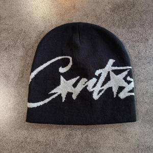 Gorro de Punto Jacquard con Logotipo Personalizado, Estampado de Estrellas, Estilo Urbano Hip Hop, Color en Contraste, Gorro Cálido - Product Image 4