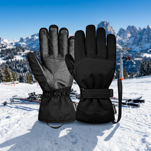 Gants de ski pour couple, imperméables, coupe-vent, en polyester, compatibles avec les écrans tactiles, antidérapants, avec fermeture à boucle - Product Image 4