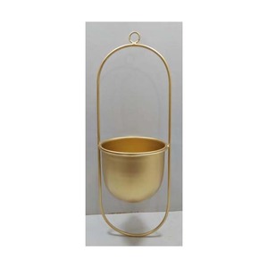 Maceta Moderna Redonda Colgante de Pared, de Hierro Fundido, Chapada en Oro, Duradera, para Decoración del Hogar y Jardín - Product Image 3