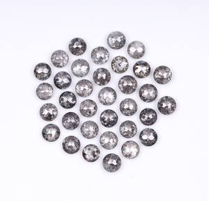 Diamante Melee Redondo Natural de Sal y Pimienta de 2.0 MM, Diamante Negro Rústico Suelto para Fabricación de Joyas, Proveedor Mayorista - Product Image 1