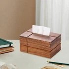Boîte à mouchoirs en bois d'acacia de luxe, porte-serviettes rectangulaire fait à la main pour la décoration de la maison, de l'hôtel et du restaurant - Product Image 2