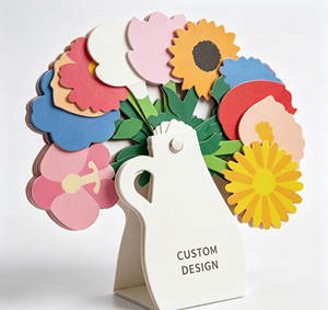 Calendrier de bureau personnalisé avec vase à fleurs imprimé, planificateur mensuel créatif pour la maison, le bureau et les cadeaux promotionnels - Product Image 3