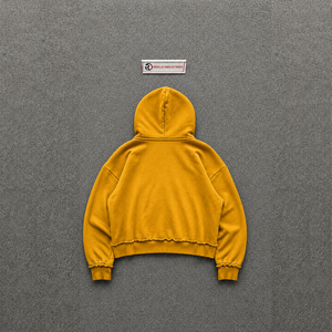 Sweat à capuche zippé oversize doré, style décontracté, effet vieilli, doublure polaire, vêtement urbain, look quotidien, respirant, idéal pour superposer - Product Image 6