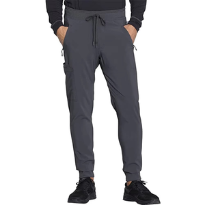 Pantalon de travail bleu en tricot pour hommes avec cordon de serrage à la taille et poches latérales, uniformes d'hôpital - Product Image 2