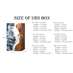 Ocean Inspired Resin & Natural Wood Cremation Urn Handmade Blue Wave Funeral Ashes Box by AYAANS - Product Image 3