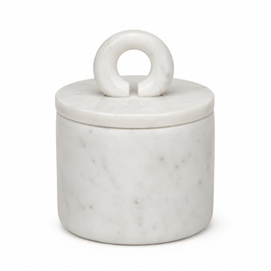 fluted toronto brown airtight <b>storage</b> <b>jar</b> marble canister ball handle lid natural stone <b>kitchen</b> container tea coffee sugar <b>jar</b> - Product Image 5