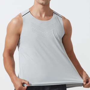 Wholesale Gym Vest <b>Mens</b> Sportswear 100% Polyester Sleeveless Athletic <b>Singlet</b> Workout Fitness Bodybuilding Tank Top - Product Image 5
