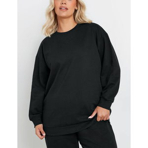 Conjunto de Ropa Deportiva de 2 Piezas con Estampado Personalizado, Chándal para Mujer, 100% Algodón, Cuello Redondo, Color Sólido, Sudadera Deportiva, Conjunto de Joggers para Gimnasio - Product Image 5