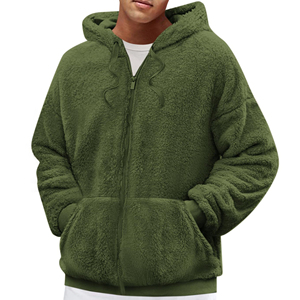 Sweat à capuche unisexe personnalisé en polaire Sherpa, coupe-vent, écologique, chaud pour l'hiver, zippé, style décontracté streetwear et extérieur - Product Image 5