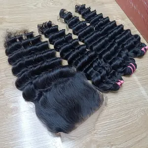 深波人发最佳质量发束双纬越南处女角质层对齐头发