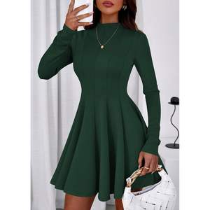 Vestido de Otoño Elegante y Clásico para Mujer, Personalizado 2025, Manga Larga, Casual, con Volantes, Corto, para Fiesta de Graduación y Baile de Graduación - Product Image 1