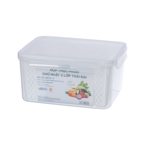BPA Free Airtight 2-Layer Eco-Friendly Portable <b>Plastic</b> Food Storage <b>Box</b> Transparent Containers Set PP Material for Fruit - Product Image 2